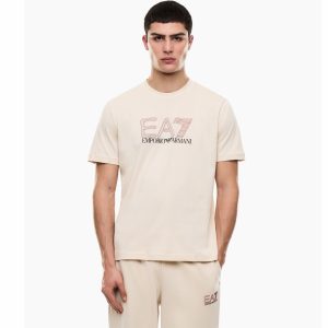 Emporio armani
visibility cotton jersey crew neck beige tee